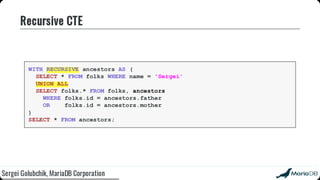 Beyond the basics: advanced SQL with MariaDB