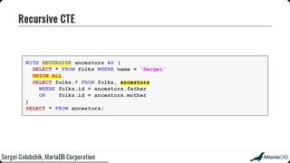 Beyond the basics: advanced SQL with MariaDB