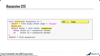 Beyond the basics: advanced SQL with MariaDB