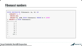 Beyond the basics: advanced SQL with MariaDB