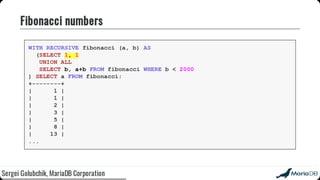 Beyond the basics: advanced SQL with MariaDB