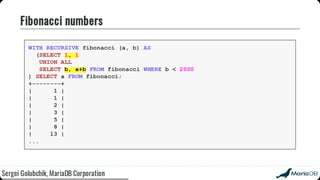 Beyond the basics: advanced SQL with MariaDB