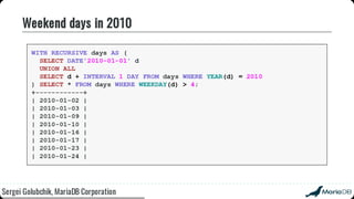 Beyond the basics: advanced SQL with MariaDB