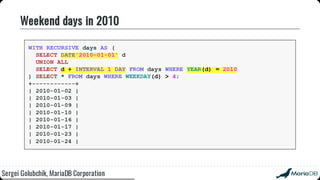 Beyond the basics: advanced SQL with MariaDB