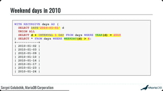 Beyond the basics: advanced SQL with MariaDB