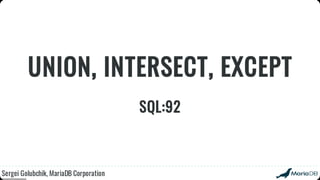 Beyond the basics: advanced SQL with MariaDB