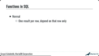 Beyond the basics: advanced SQL with MariaDB