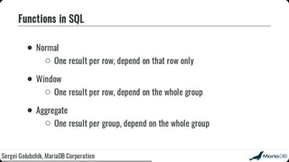 Beyond the basics: advanced SQL with MariaDB