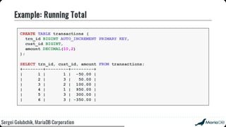 Beyond the basics: advanced SQL with MariaDB
