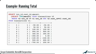 Beyond the basics: advanced SQL with MariaDB