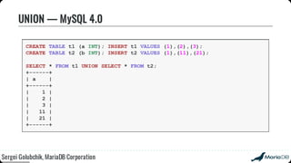 Beyond the basics: advanced SQL with MariaDB