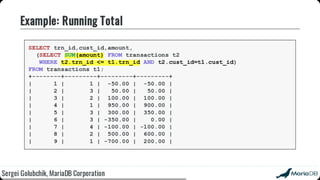 Beyond the basics: advanced SQL with MariaDB