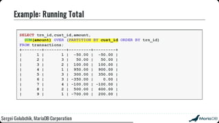 Beyond the basics: advanced SQL with MariaDB