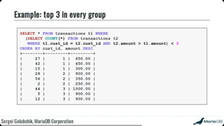 Beyond the basics: advanced SQL with MariaDB