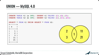 Beyond the basics: advanced SQL with MariaDB