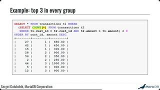 Beyond the basics: advanced SQL with MariaDB