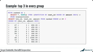 Beyond the basics: advanced SQL with MariaDB