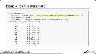 Beyond the basics: advanced SQL with MariaDB