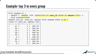 Beyond the basics: advanced SQL with MariaDB