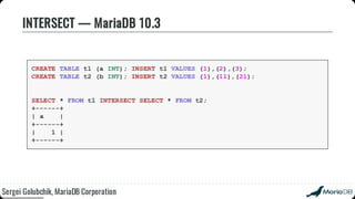 Beyond the basics: advanced SQL with MariaDB