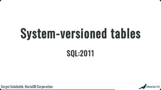 Beyond the basics: advanced SQL with MariaDB