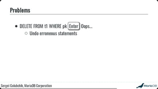 Beyond the basics: advanced SQL with MariaDB