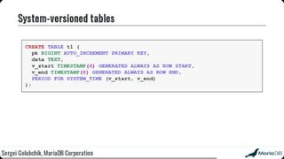 Beyond the basics: advanced SQL with MariaDB