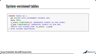 Beyond the basics: advanced SQL with MariaDB