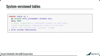 Beyond the basics: advanced SQL with MariaDB