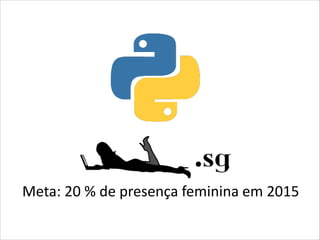 We Love Python

Meta: 20 % de presença feminina em 2015

 