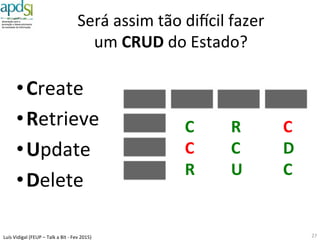 Luís%Vidigal%(FEUP%–%Talk%a%Bit%6%Fev%2015)%
A%culpa%é%dos%informá^cos!%
27%
Formulários%e%mais%formulários%electrónicos...%
 