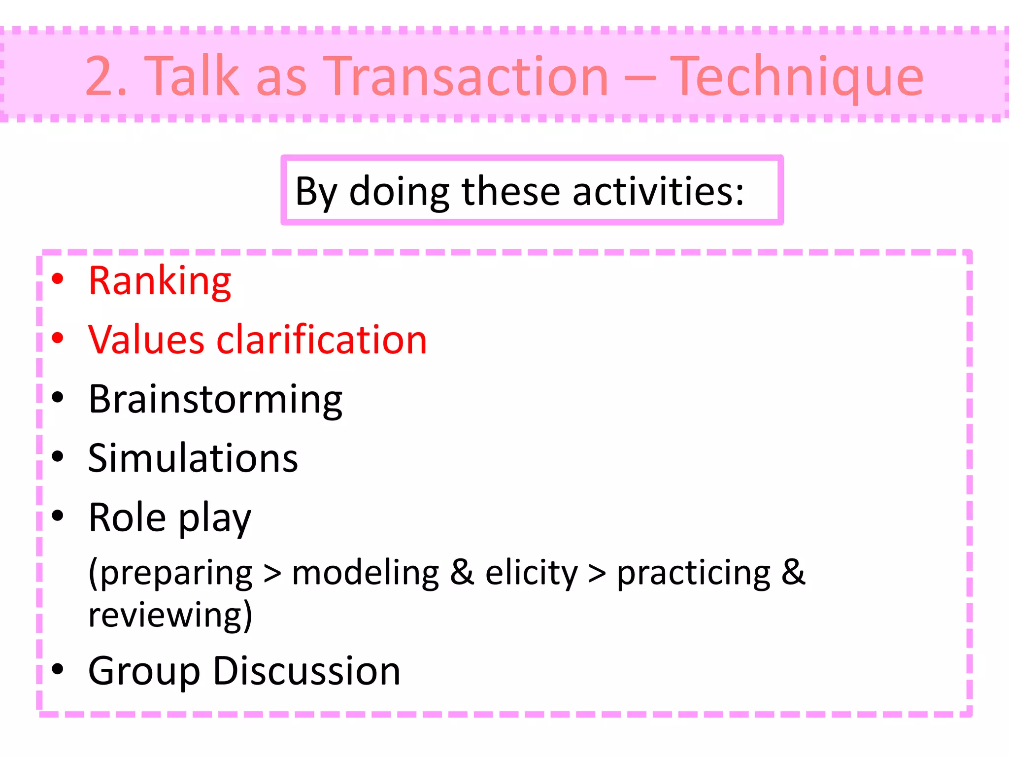 Teaching Speaking - Talk As Interaction | PPTX | Hobbies & Interests