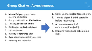 Asynchronous Chat Grokking TechTalk #31: Asynchronous Communications | PDF