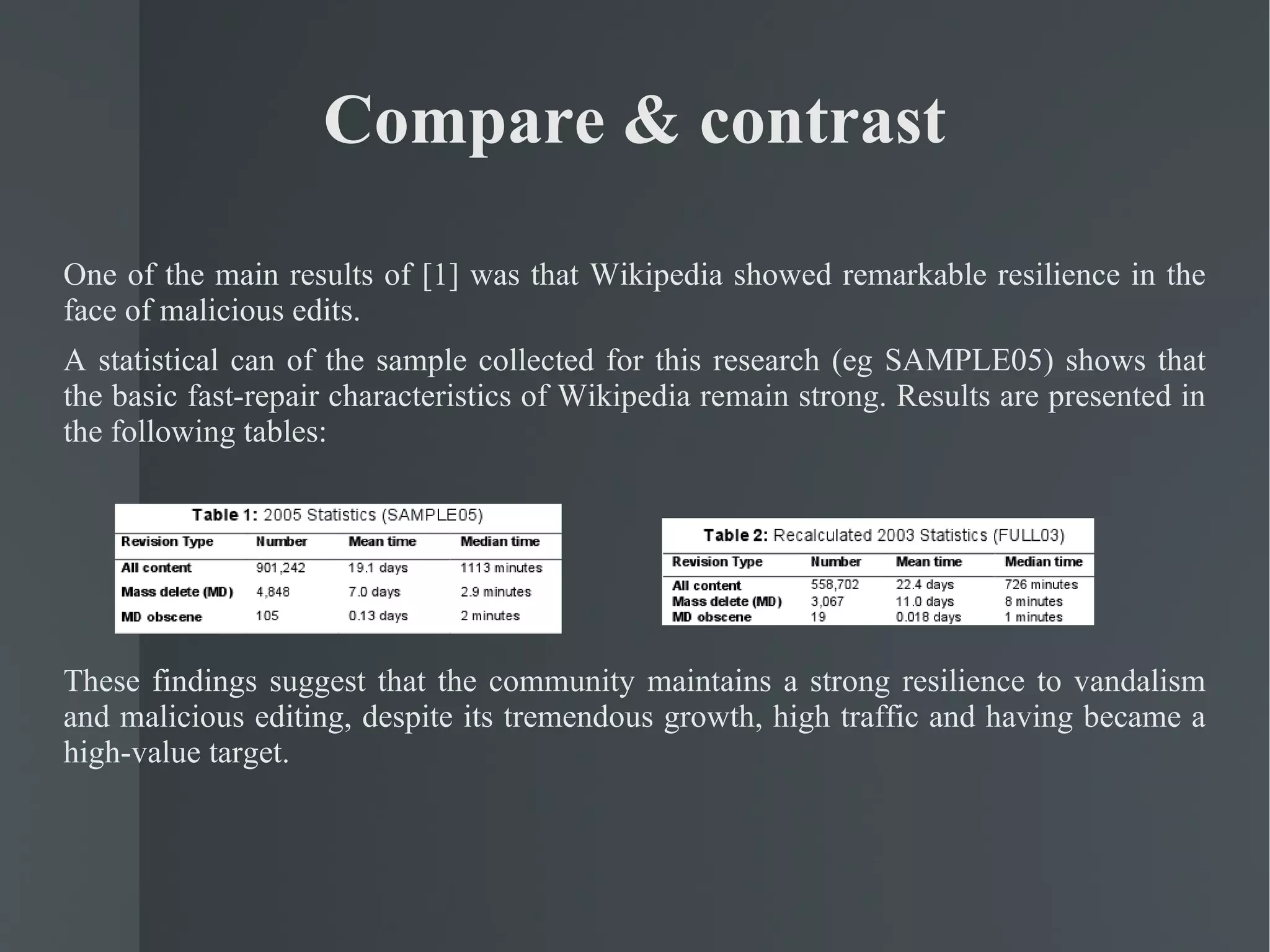 it focuses on a particular set of pages used to coordinate work, the “Talk” pages finding that these pages serve many purposes, notably supporting strategic planning of editing. 