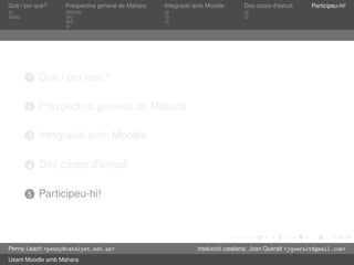 Presentació de Mahara en català