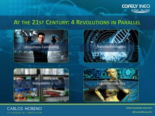 19
AT THE 21ST CENTURY: 4 REVOLUTIONS IN PARALLEL
NanotechnologiesUbiquitous Computing
Biosystems Cognitive robotics
 