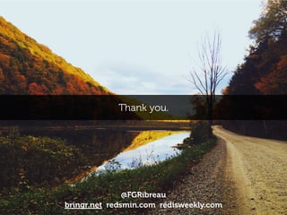 @FGRibreau
bringr.net redsmin.com redisweekly.com
Thank you.
 