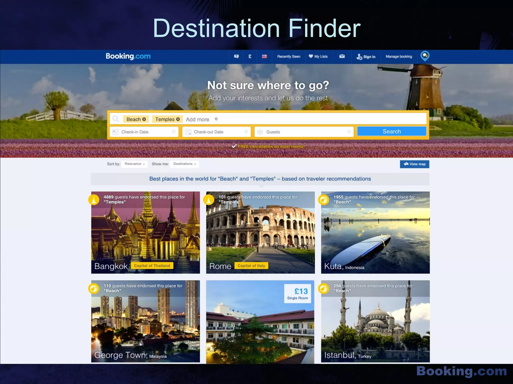Booking.com
Destination Finder
 
