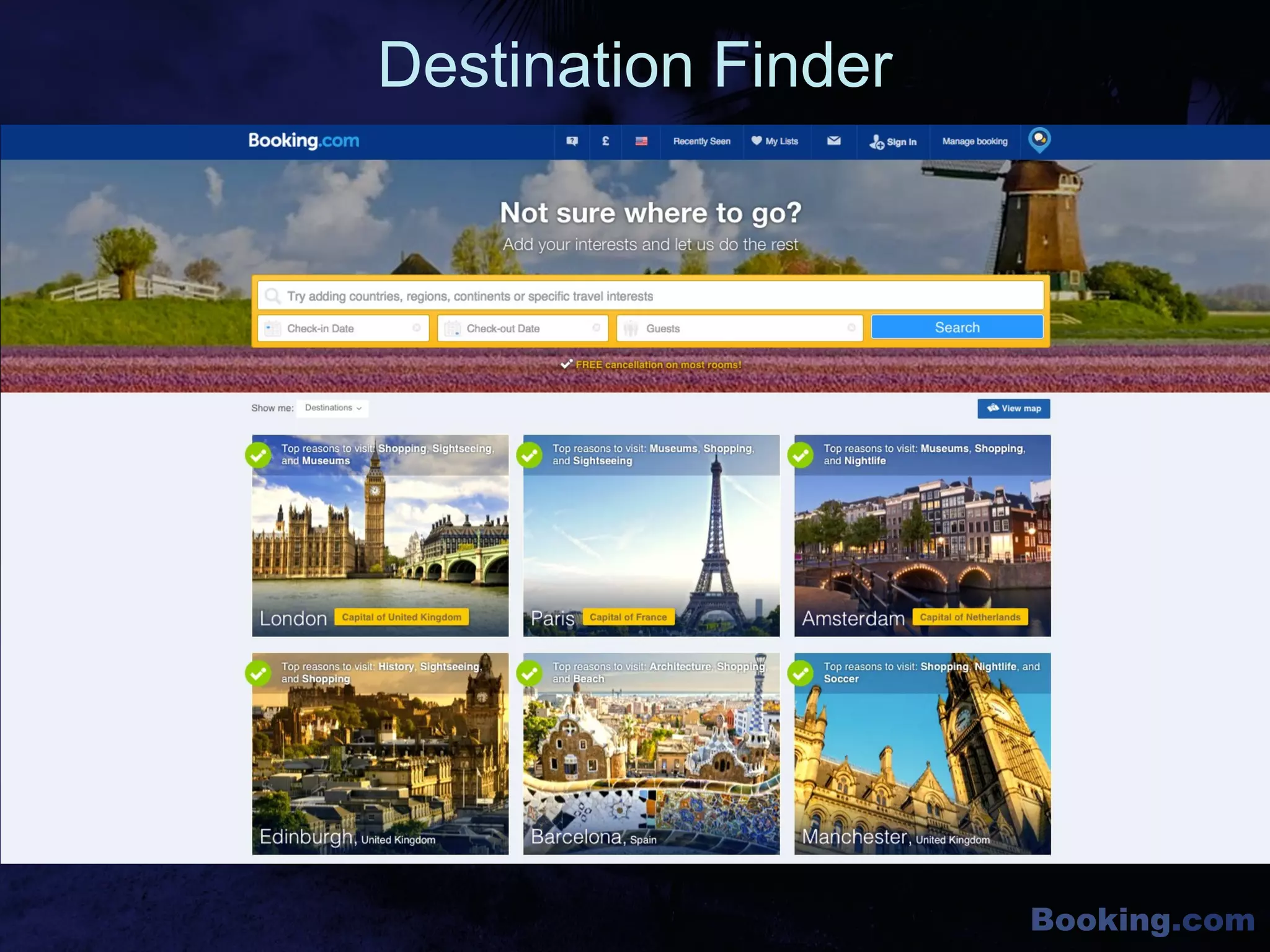 Booking.com
Destination Finder
 