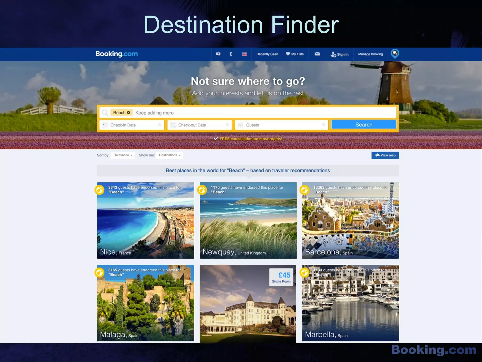 Booking.com
Destination Finder
 