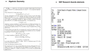 ● Algebraic Geometry ● NSF Research Awards abstracts
 