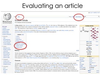 Evaluating an article 
 