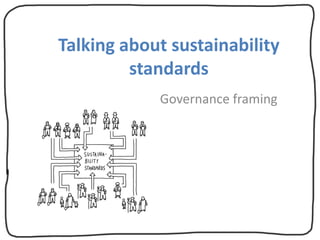 Talking about sustainability
         standards
            Governance framing
 