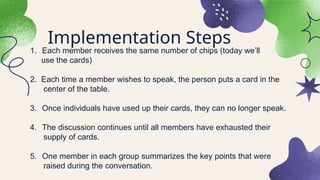 Talking Chip Examples Talking Chips.pptxencourages quiet or reticent students to express ...