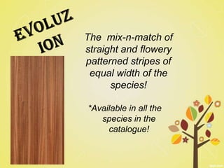 The mix-n-match of
straight and flowery
patterned stripes of
 equal width of the
      species!

*Available in all the
   species in the
     catalogue!
 