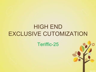 HIGH END
EXCLUSIVE CUTOMIZATION
        Teriffic-25
 