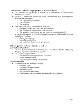 Transition Ramp Protector Separation of Powers and Parliamentary Autonomy in Malawi: Principles ...
