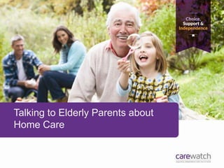 Talking to Elderly Parents about
Home Care

 