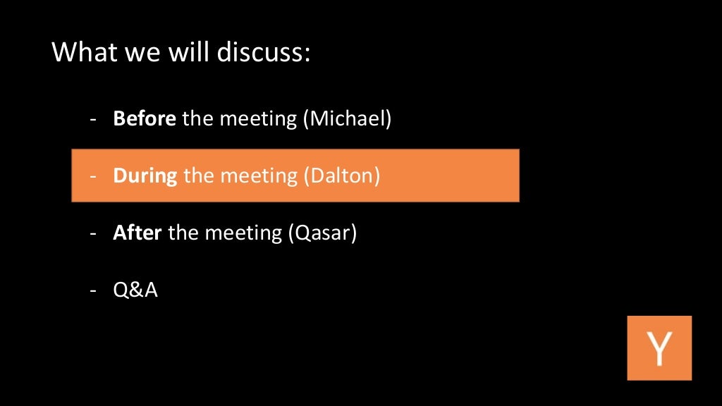 What we will discuss