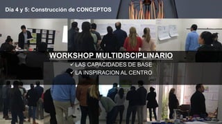 12
Día 4 y 5: Construcción de CONCEPTOS
WORKSHOP MULTIDISCIPLINARIO
ü LAS CAPACIDADES DE BASE
ü LA INSPIRACION AL CENTRO
 